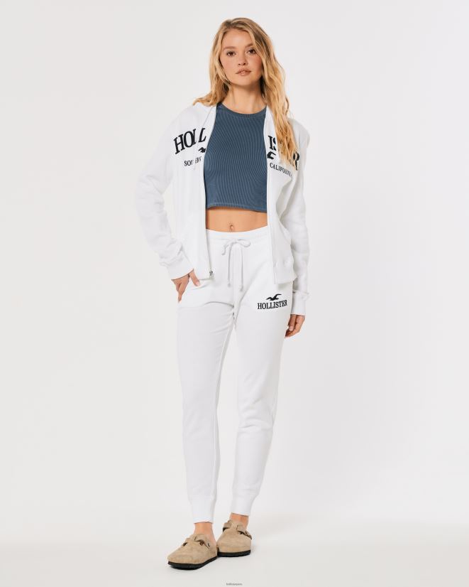 educación física Hollister joggers de tiro superalto con logo blanco 086N62646 mujer fondos