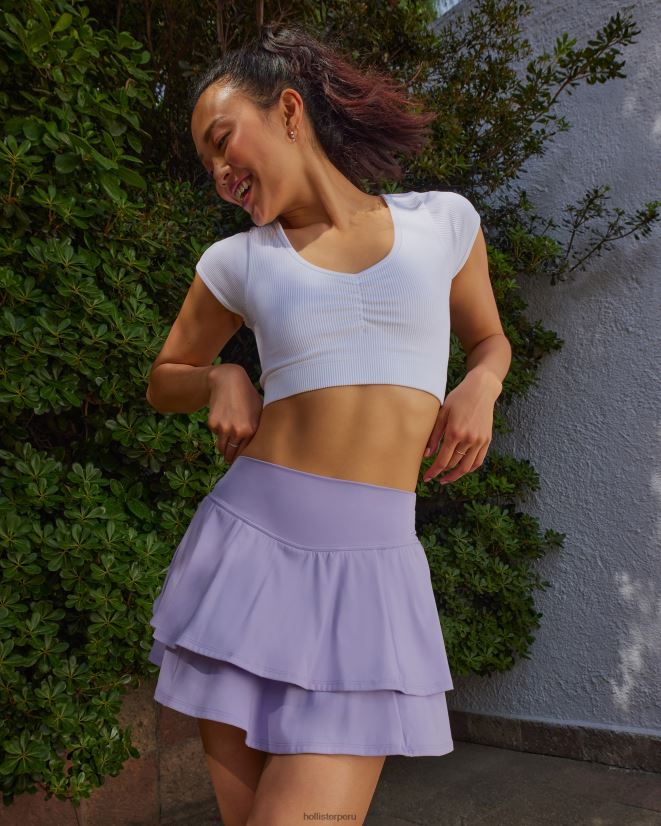 educación física Hollister gilly hicks active energize falda pantalón de tiro superalto con capas lavanda 086N62671 mujer fondos