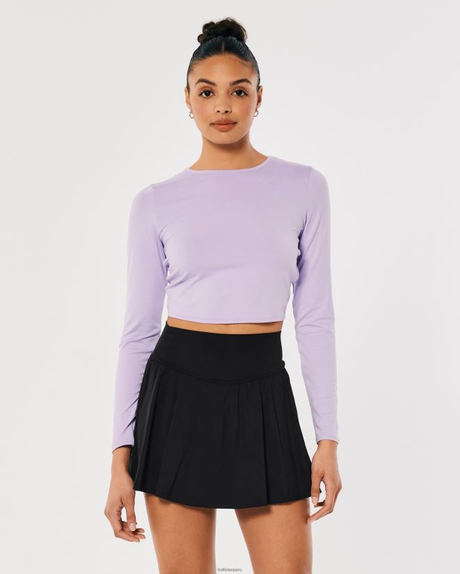 educación física Hollister gilly hicks active energize falda pantalón flutter de tiro muy alto negro 086N62542 mujer fondos