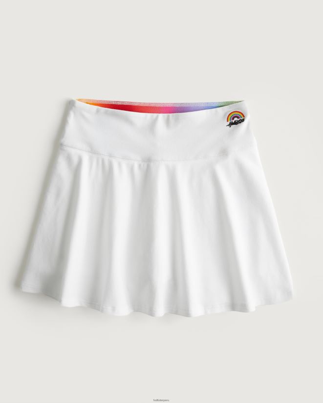 educación física Hollister Minifalda skater con tiro ajustable Pride blanco 086N62755 mujer fondos