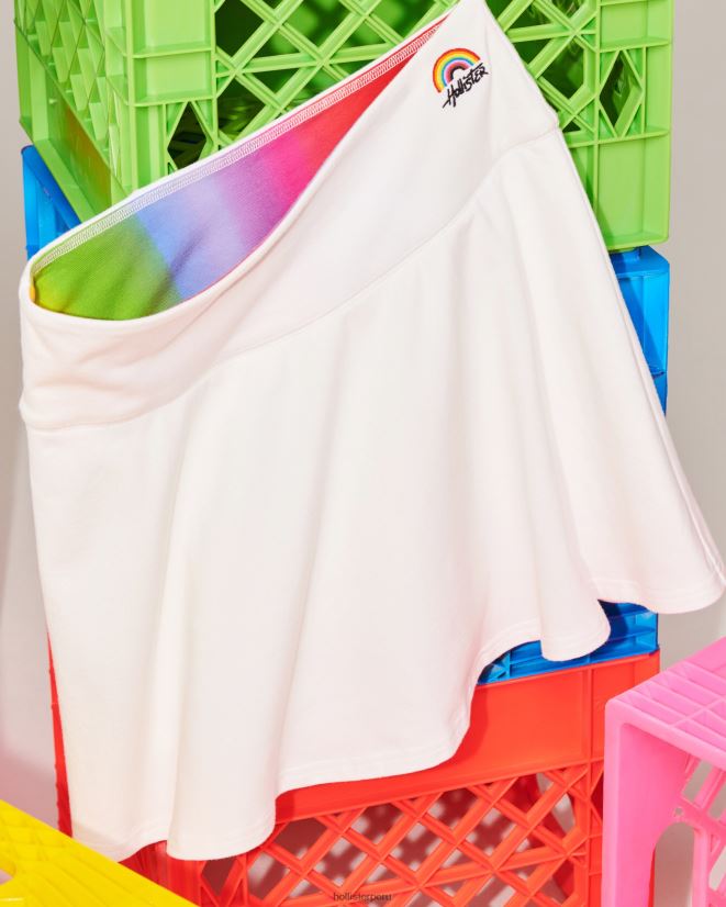 educación física Hollister Minifalda skater con tiro ajustable Pride blanco 086N62755 mujer fondos