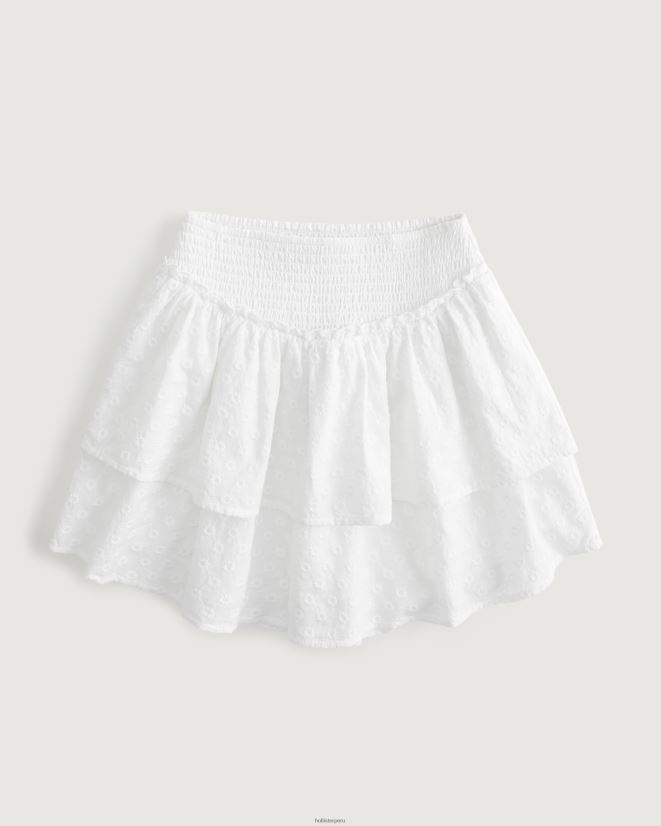 educación física Hollister falda pantalón de tiro muy alto con capas bordadas blanco 086N62549 mujer fondos