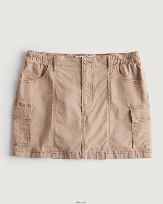 educación física Hollister minifalda cargo de popelina de tiro alto caqui 086N62677 mujer fondos