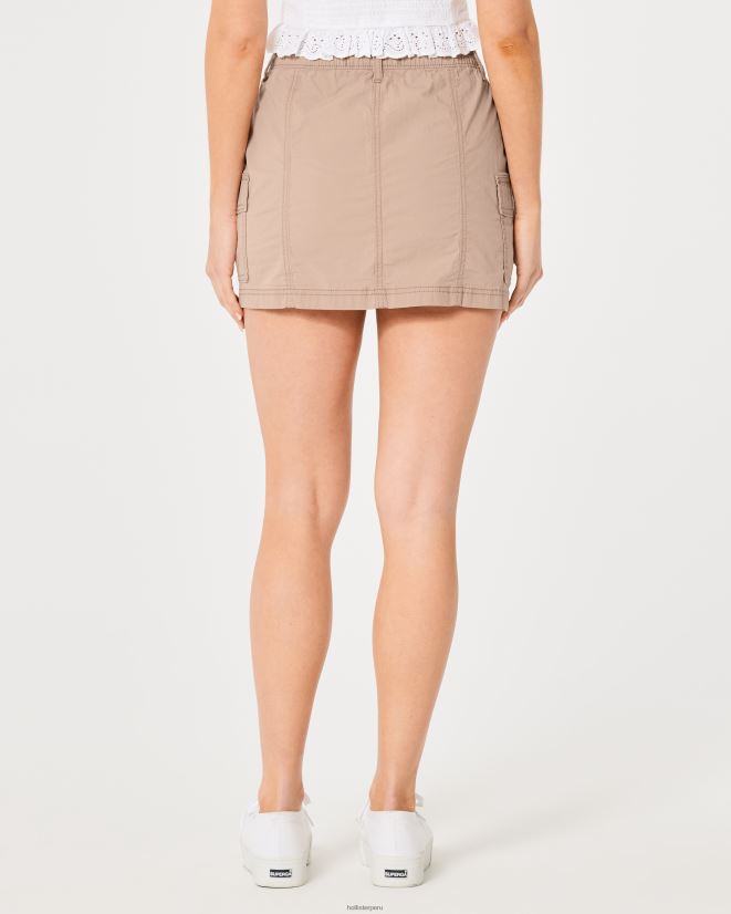educación física Hollister minifalda cargo de popelina de tiro alto caqui 086N62677 mujer fondos
