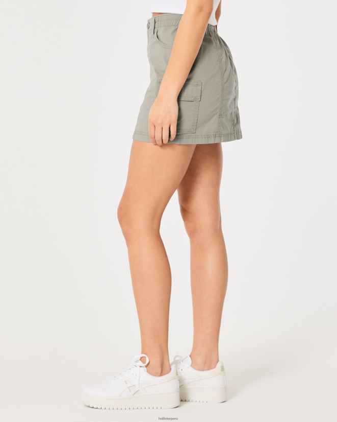 educación física Hollister minifalda cargo de popelina de tiro alto verde oliva 086N62544 mujer fondos