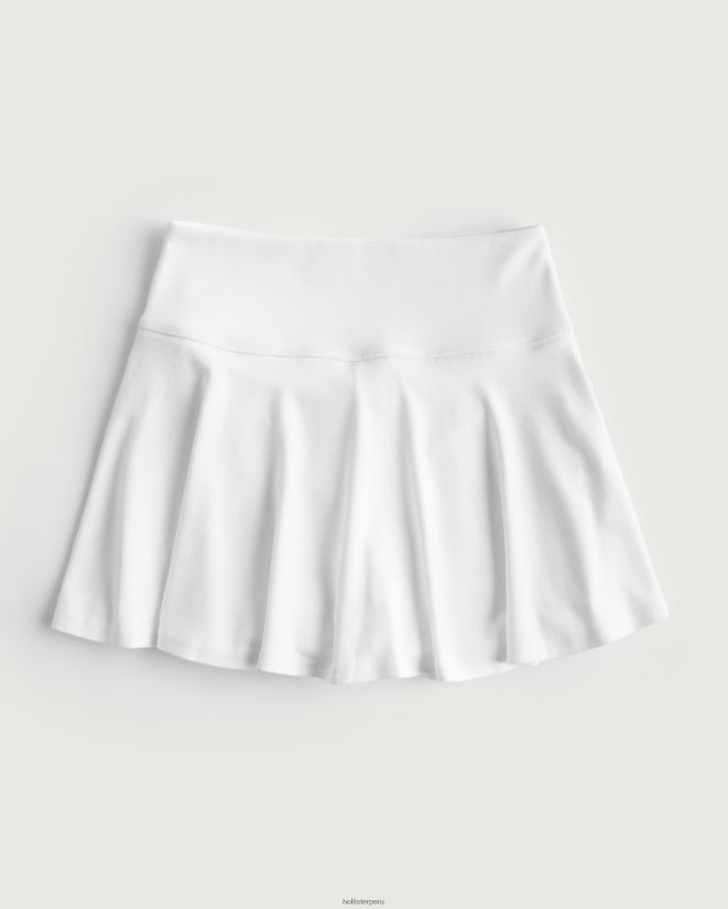 educación física Hollister minifalda skater de tiro superalto blanco 086N62496 mujer fondos