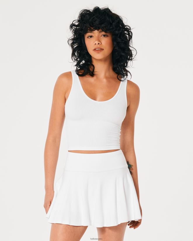 educación física Hollister minifalda skater de tiro superalto blanco 086N62496 mujer fondos