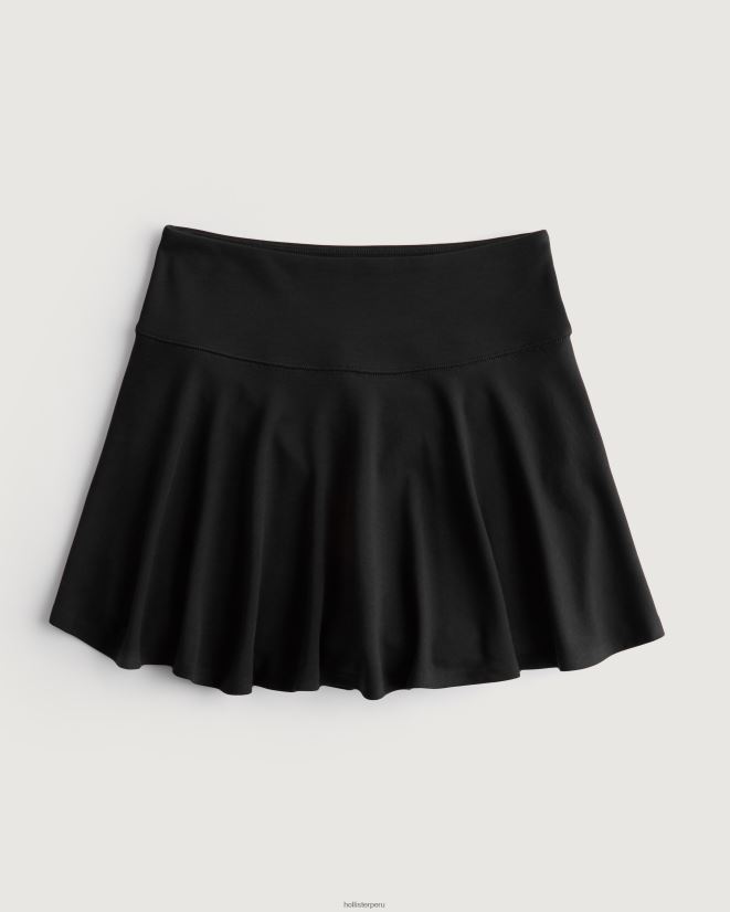 educación física Hollister minifalda skater de tiro superalto negro 086N62483 mujer fondos