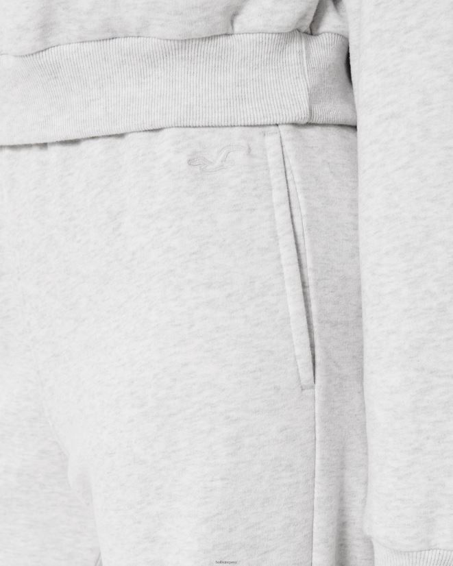 educación física Hollister Feel Good pantalones anchos de felpa con tiro superalto gris jaspeado claro 086N62491 mujer fondos