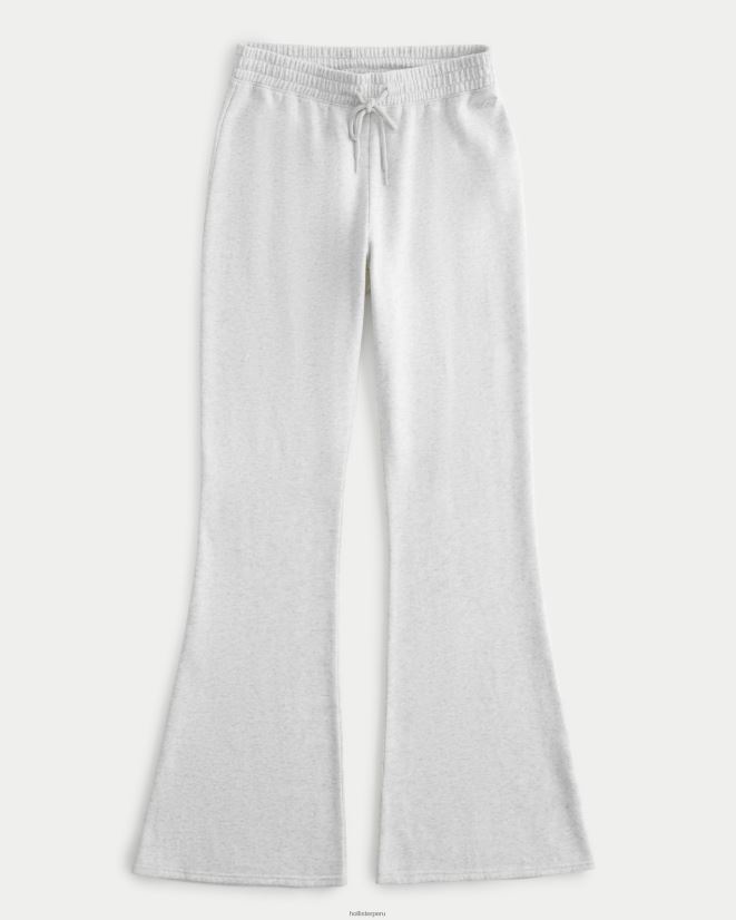 educación física Hollister pantalones acampanados de tiro superalto gris jaspeado claro 086N62598 mujer fondos