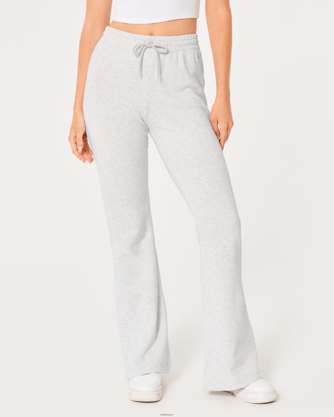 educación física Hollister pantalones acampanados de tiro superalto gris jaspeado claro 086N62598 mujer fondos