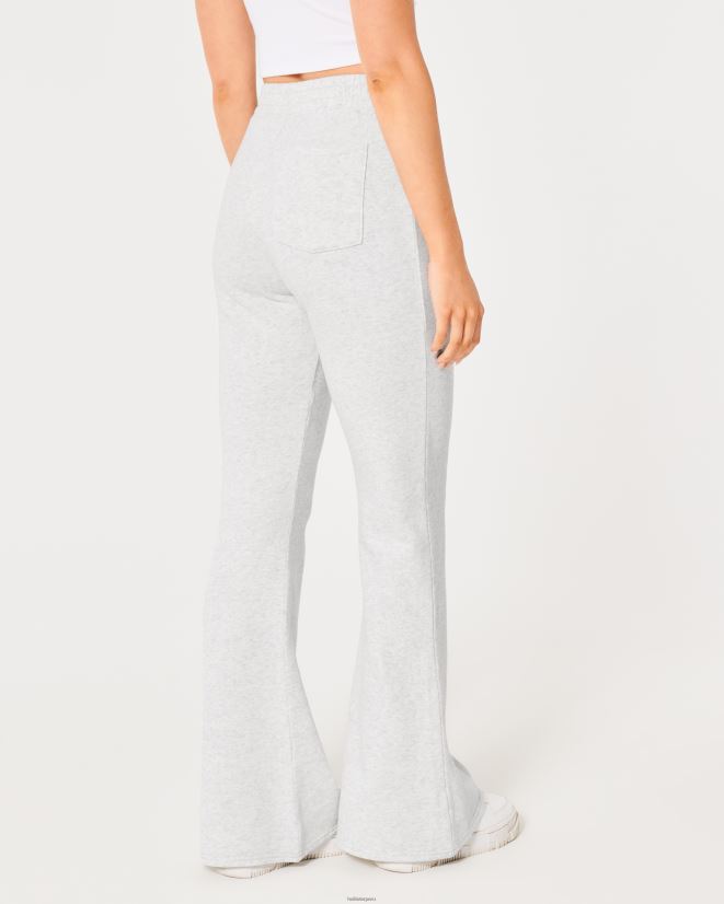 educación física Hollister pantalones acampanados de tiro superalto gris jaspeado claro 086N62598 mujer fondos