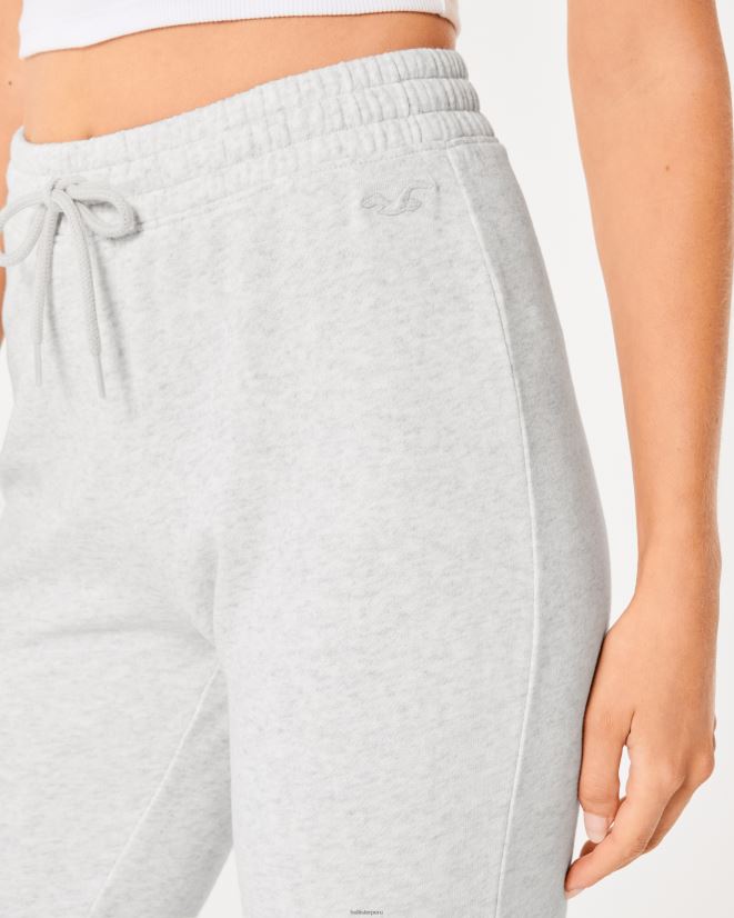 educación física Hollister pantalones acampanados de tiro superalto gris jaspeado claro 086N62598 mujer fondos