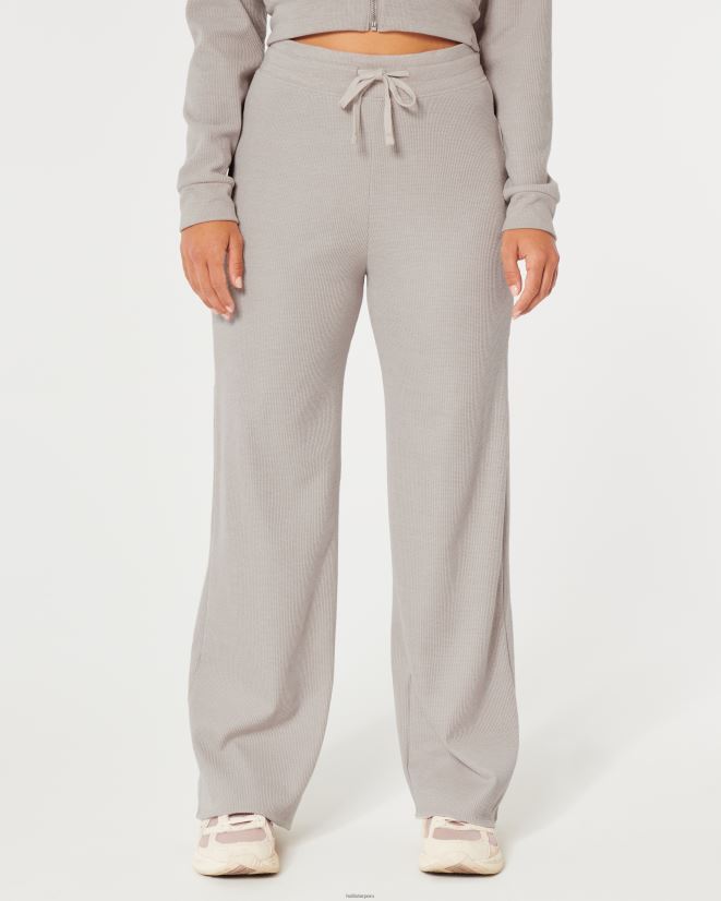 educación física Hollister pantalones anchos con microgofres gilly hicks beige 086N62778 mujer fondos