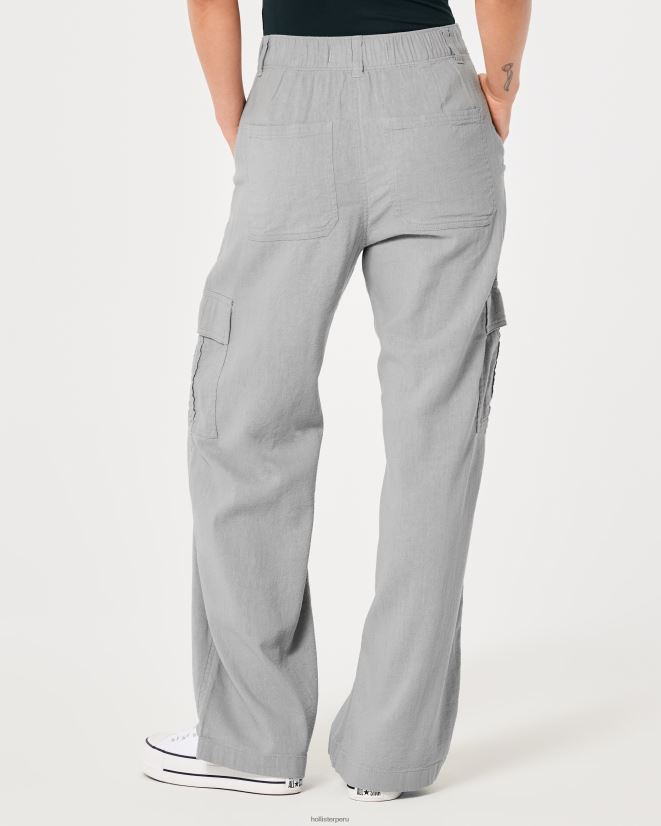 educación física Hollister pantalones cargo drapeados de tiro superalto gris 086N62475 mujer fondos