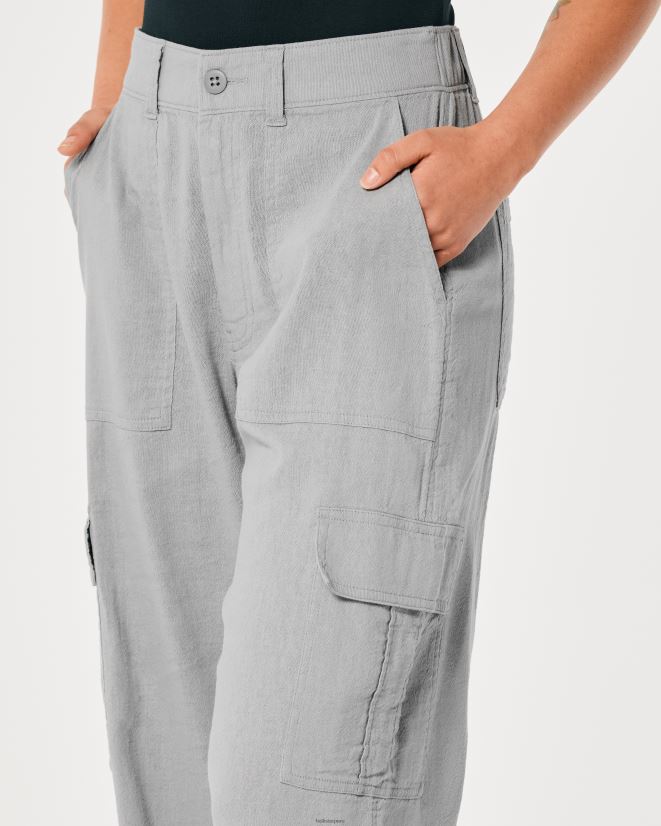 educación física Hollister pantalones cargo drapeados de tiro superalto gris 086N62475 mujer fondos