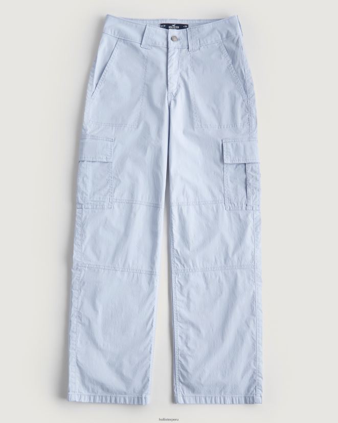 educación física Hollister pantalones cargo holgados de popelina de tiro alto azul claro 086N62519 mujer fondos