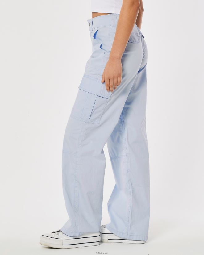 educación física Hollister pantalones cargo holgados de popelina de tiro alto azul claro 086N62519 mujer fondos