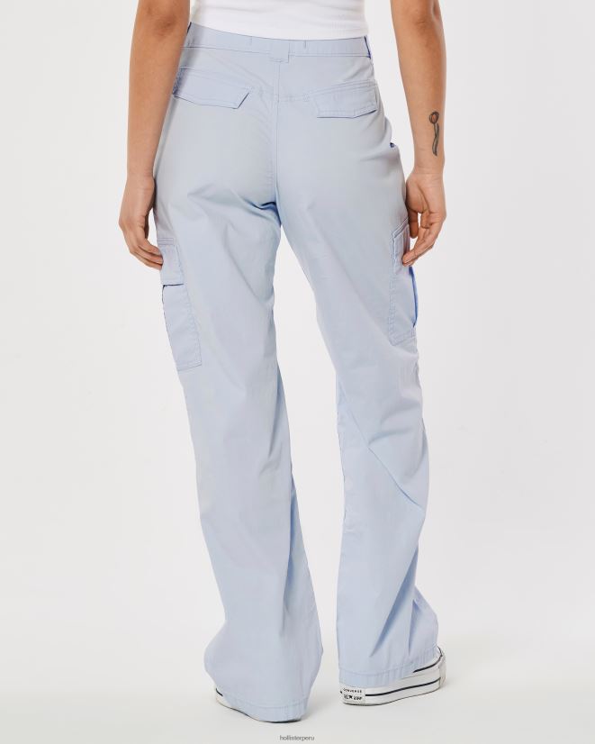 educación física Hollister pantalones cargo holgados de popelina de tiro alto azul claro 086N62519 mujer fondos