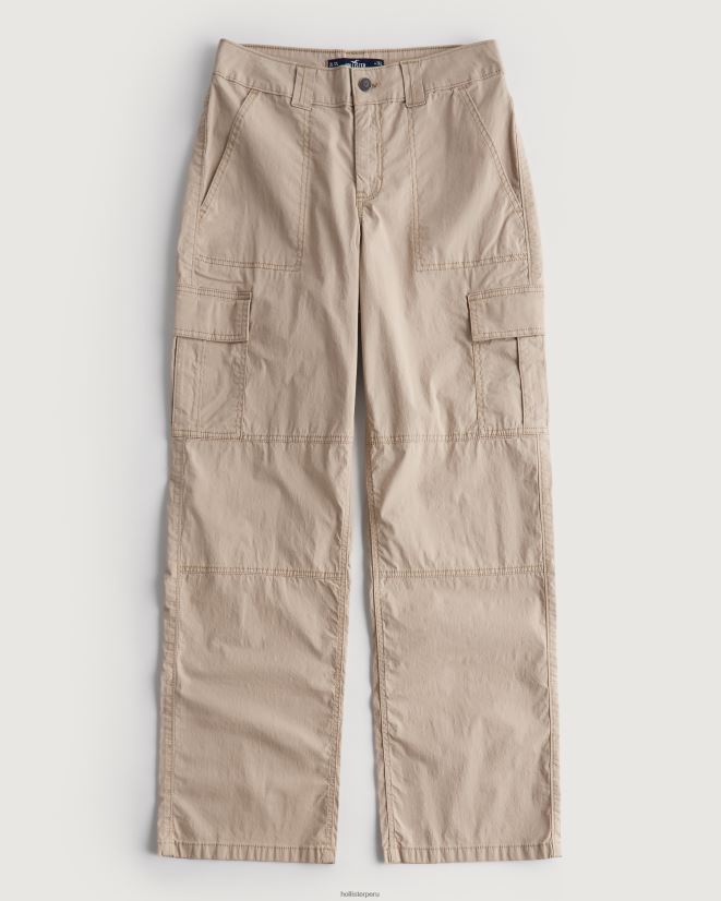 educación física Hollister pantalones cargo holgados de popelina de tiro alto caqui 086N62674 mujer fondos