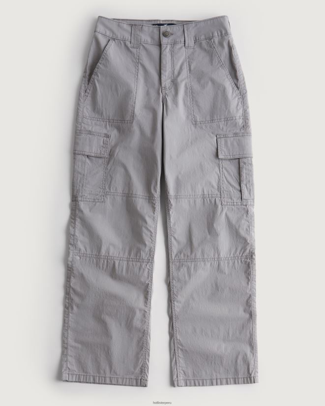 educación física Hollister pantalones cargo holgados de popelina de tiro alto gris 086N62569 mujer fondos