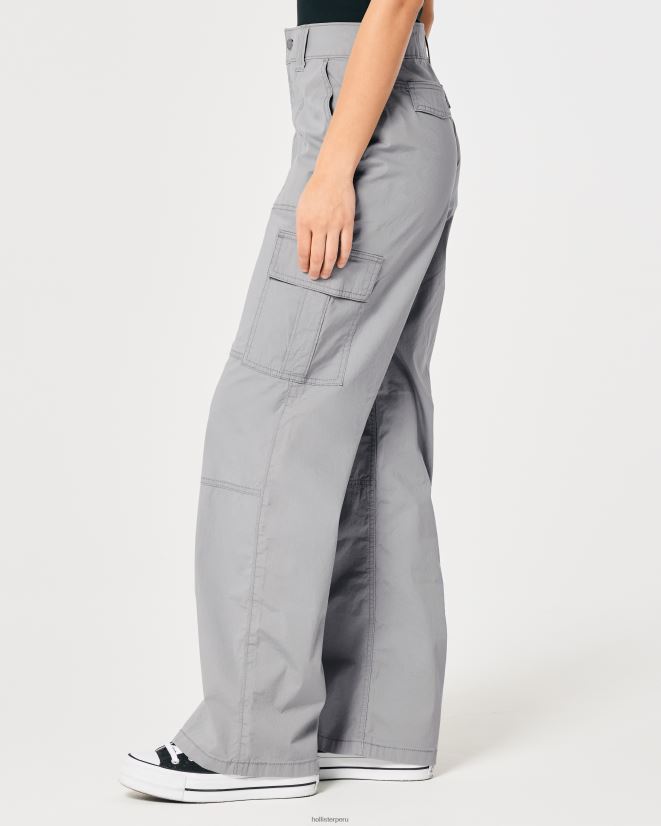educación física Hollister pantalones cargo holgados de popelina de tiro alto gris 086N62569 mujer fondos