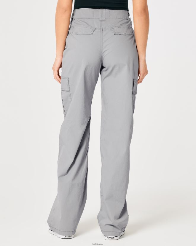 educación física Hollister pantalones cargo holgados de popelina de tiro alto gris 086N62569 mujer fondos