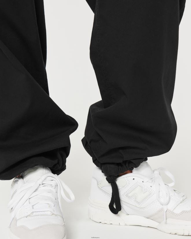 educación física Hollister pantalones cargo tipo paracaídas con tiro ajustable negro 086N62503 mujer fondos