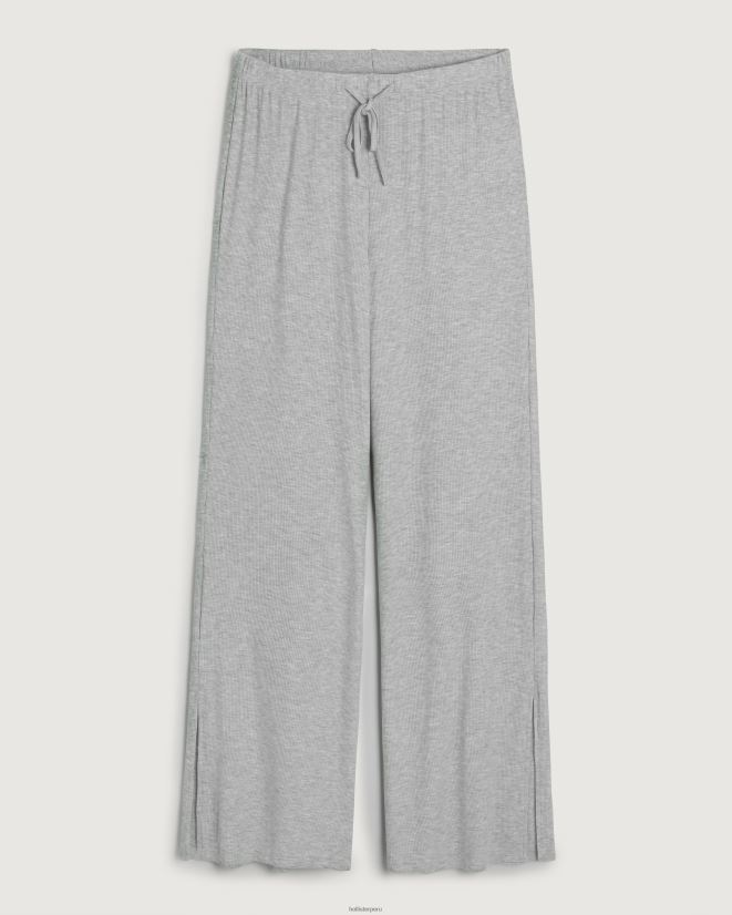 educación física Hollister pantalones de dormir de pernera ancha de canalé gilly hicks gris claro 086N62697 mujer fondos