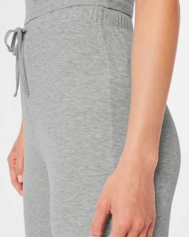 educación física Hollister pantalones de dormir de pernera ancha de canalé gilly hicks gris claro 086N62697 mujer fondos
