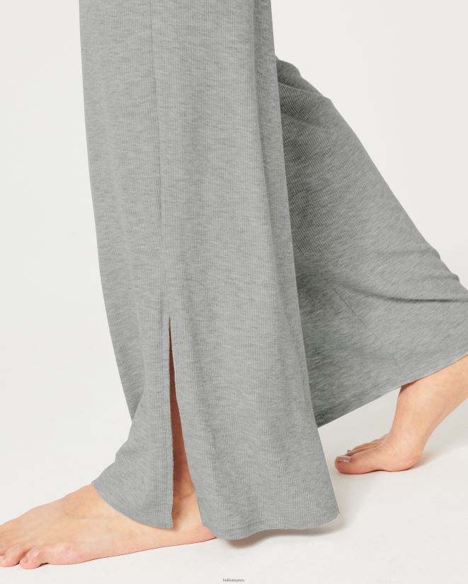 educación física Hollister pantalones de dormir de pernera ancha de canalé gilly hicks gris claro 086N62697 mujer fondos