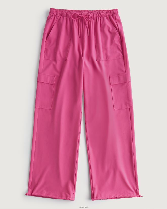 educación física Hollister pantalones de paracaídas de tiro medio gilly hicks active Rosa oscuro 086N62764 mujer fondos