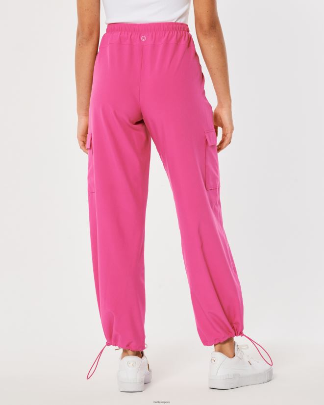 educación física Hollister pantalones de paracaídas de tiro medio gilly hicks active Rosa oscuro 086N62764 mujer fondos