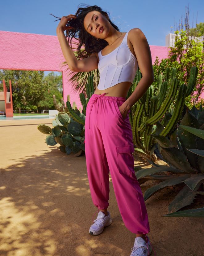 educación física Hollister pantalones de paracaídas de tiro medio gilly hicks active Rosa oscuro 086N62764 mujer fondos