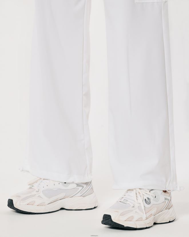 educación física Hollister pantalones de paracaídas de tiro medio gilly hicks active blanco 086N62711 mujer fondos