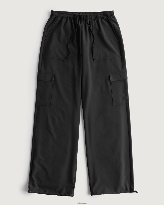 educación física Hollister pantalones de paracaídas de tiro medio gilly hicks active negro 086N62645 mujer fondos