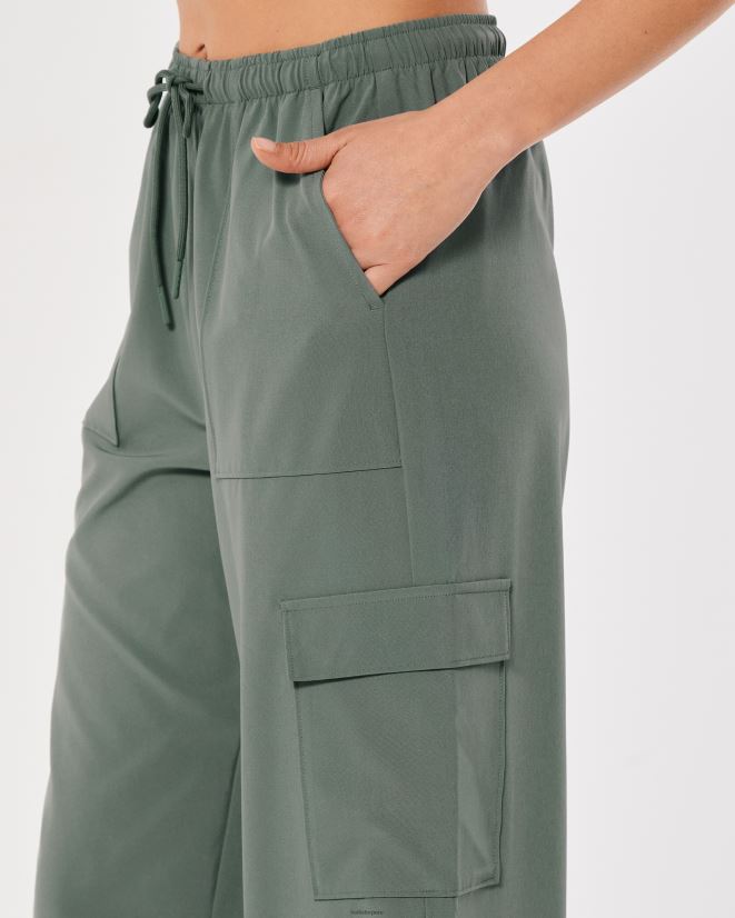 educación física Hollister pantalones de paracaídas de tiro medio gilly hicks active verde salvia oscuro 086N62765 mujer fondos
