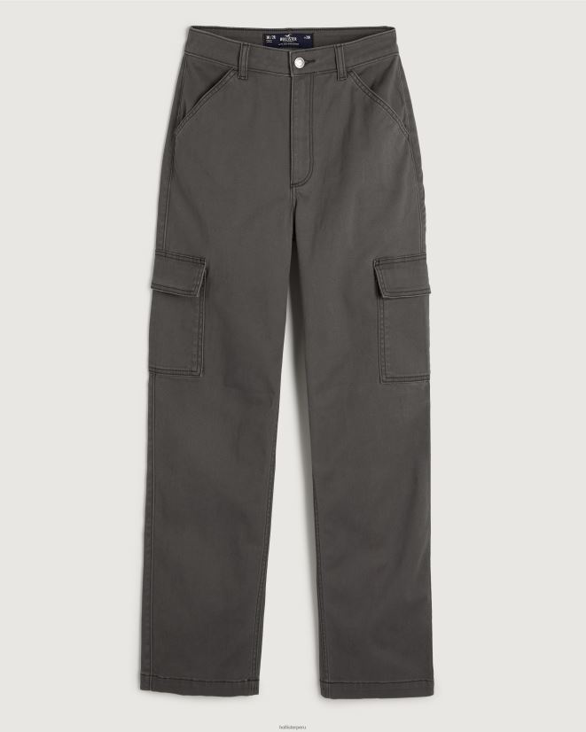 educación física Hollister pantalones tipo cargo de tiro superalto gris oscuro 086N62588 mujer fondos