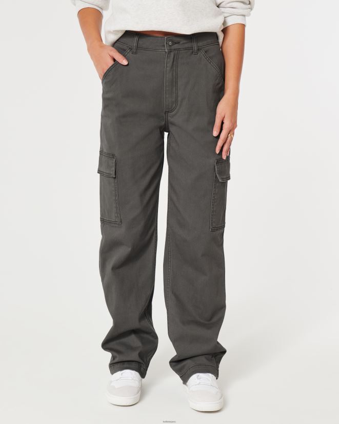 educación física Hollister pantalones tipo cargo de tiro superalto gris oscuro 086N62588 mujer fondos