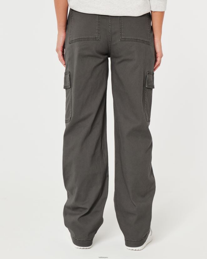 educación física Hollister pantalones tipo cargo de tiro superalto gris oscuro 086N62588 mujer fondos