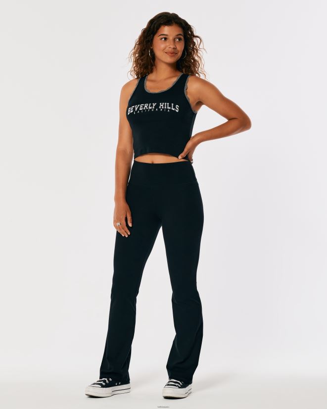 educación física Hollister leggins bootcut de tiro superalto negro 086N62641 mujer fondos