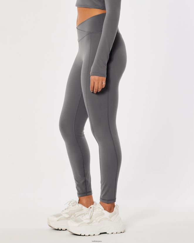 educación física Hollister leggins con cintura en V de tiro alto para turistas sociales gris 086N62766 mujer fondos