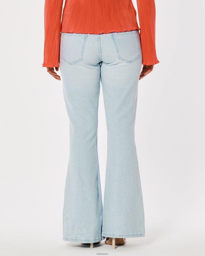 educación física Hollister Jeans acampanados ultra holgados de tiro bajo con lavado claro para turistas sociales lavado ligero 086N62763 mujer fondos