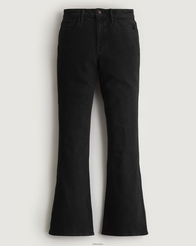 educación física Hollister jeans acampanados elásticos vintage negros de tiro alto negro 086N62636 mujer fondos