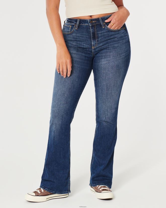 educación física Hollister jeans curvy con tiro medio y lavado medio lavado oscuro 086N62613 mujer fondos