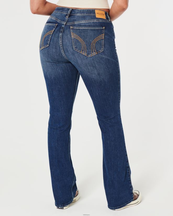 educación física Hollister jeans curvy con tiro medio y lavado medio lavado oscuro 086N62613 mujer fondos
