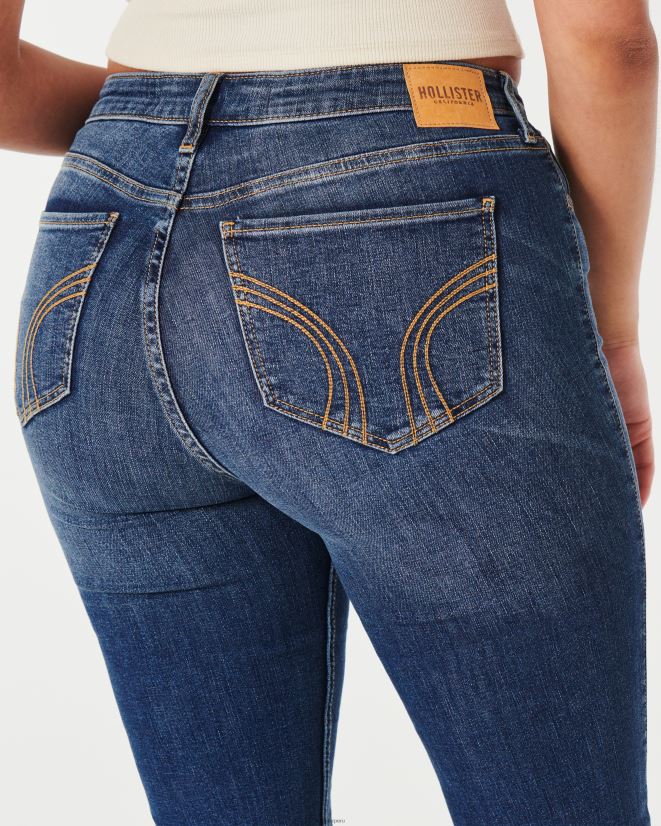 educación física Hollister jeans curvy con tiro medio y lavado medio lavado oscuro 086N62613 mujer fondos
