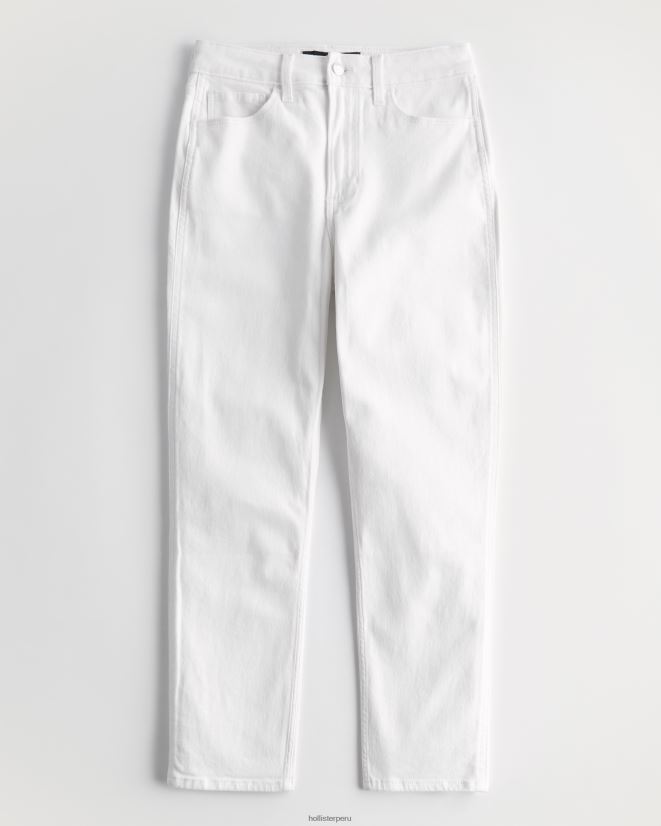 educación física Hollister jeans mom blancos de tiro muy alto blanco 086N62577 mujer fondos