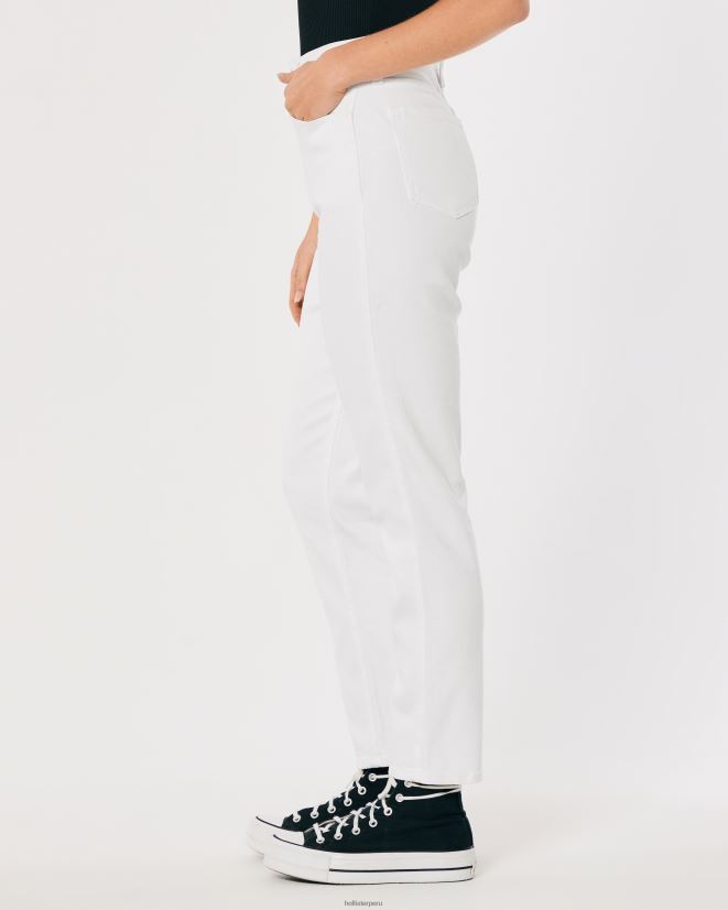 educación física Hollister jeans mom blancos de tiro muy alto blanco 086N62577 mujer fondos