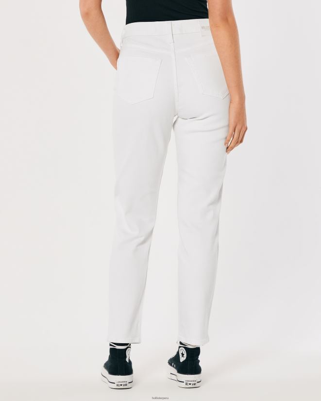 educación física Hollister jeans mom blancos de tiro muy alto blanco 086N62577 mujer fondos